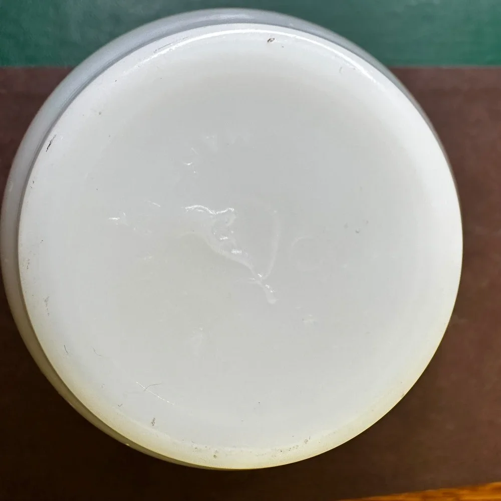 Vintage Corning Blue Snowflake Garland Milk Glass Bowl White Small Custard Cup